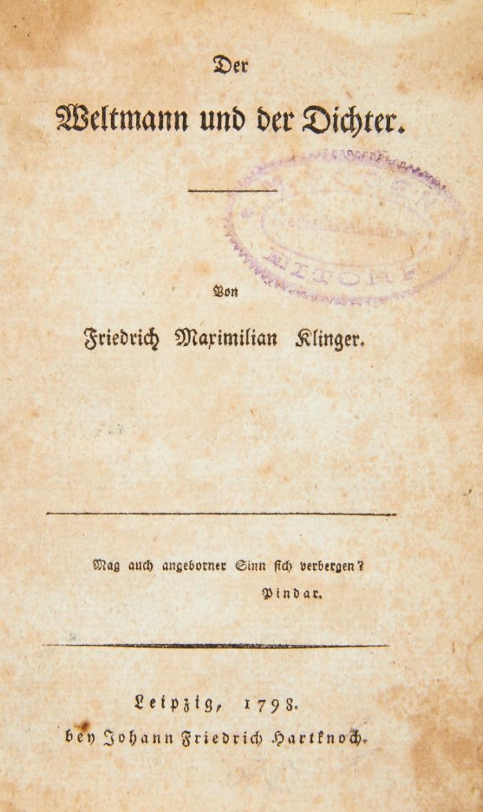 Der Weltmann und der Dichter.