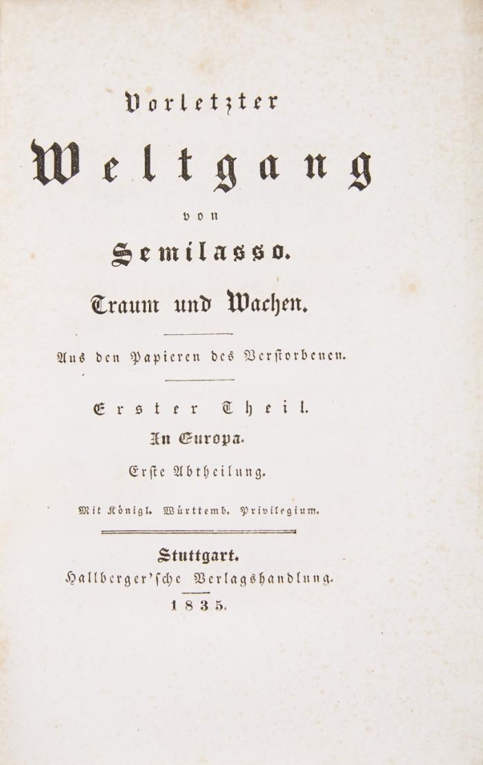 3 Erstausgaben: Tutti Frutti. 5 Bde. / Vorletzter Weltgang von Semilasso. 3 Bde. / Jugendwanderungen. 1 Bd. Insg. 9 Bde.