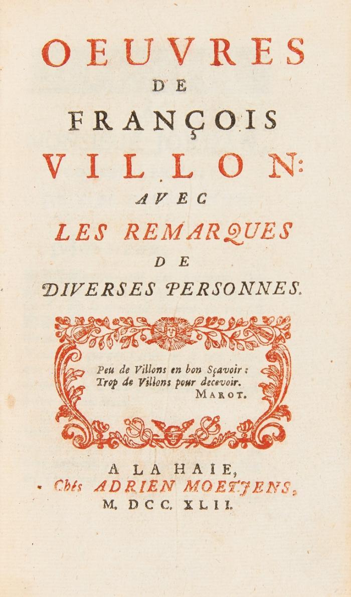 Oeuvres avec les remarques de diverses personnes. 3 Tle. in 1 Bd.