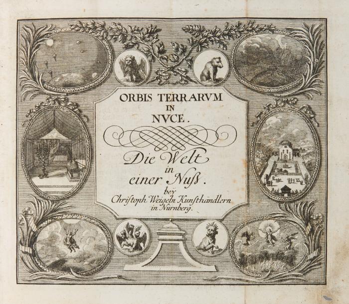 Orbis terrarum in nuce, sive compendium historiae civilis chronologicum in sculptura memoriali. Die Welt in einer Nuß ...