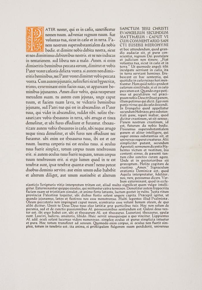 Sanctum Jesu Christi evangelium secundum Matthaeum: Caput V ... Weimar: Cranach-Presse 1928.