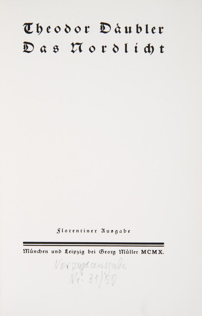 Das Nordlicht. Florentiner Ausgabe. 3 Bde.