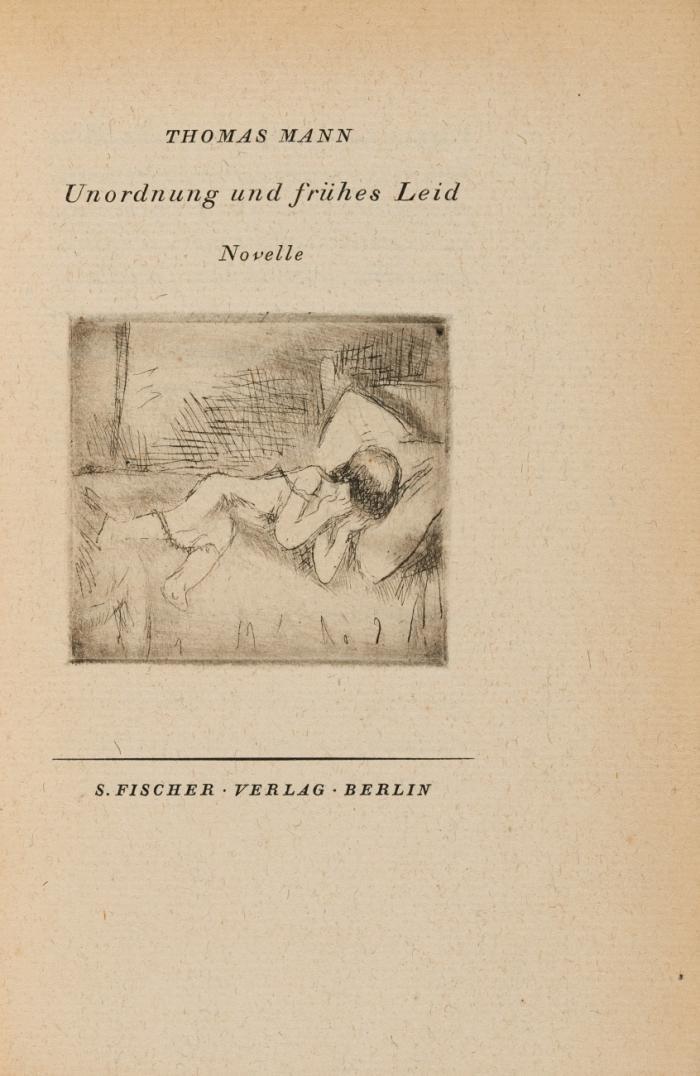 Unordnung und frühes Leid. Novelle.
