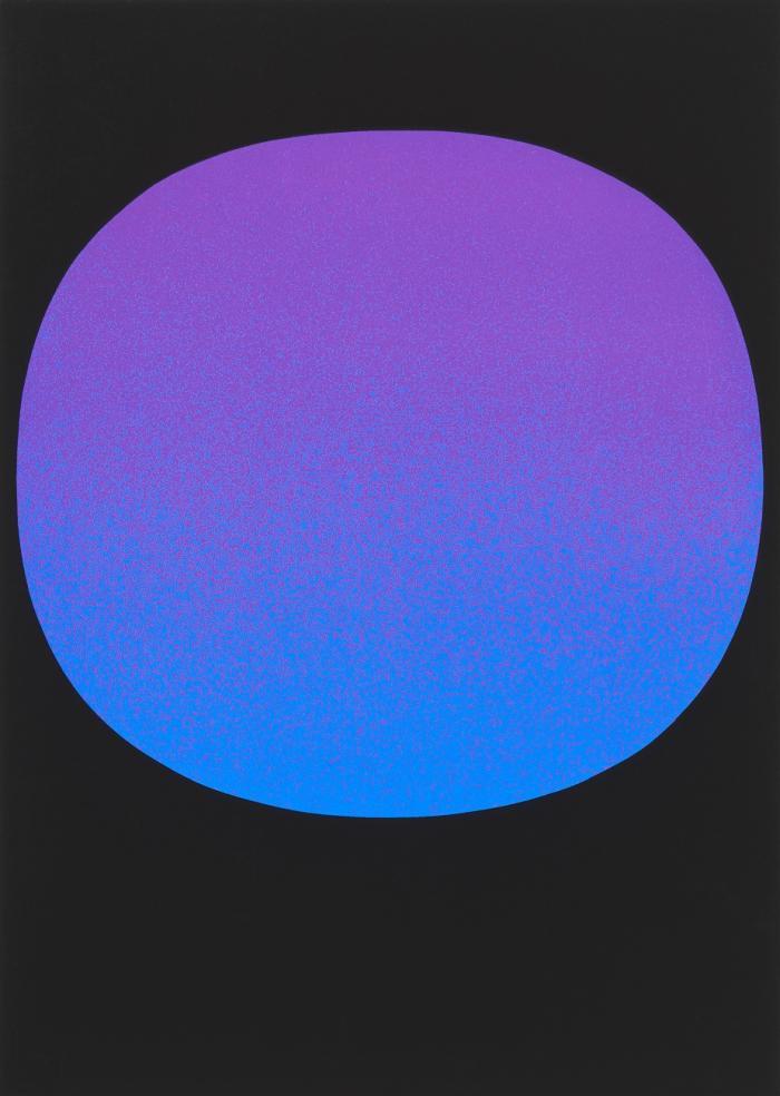 BLAUVIOLETTER KREIS AUF SCHWARZ / LILA UND BLAUER KREiS AUF SCHWARZ