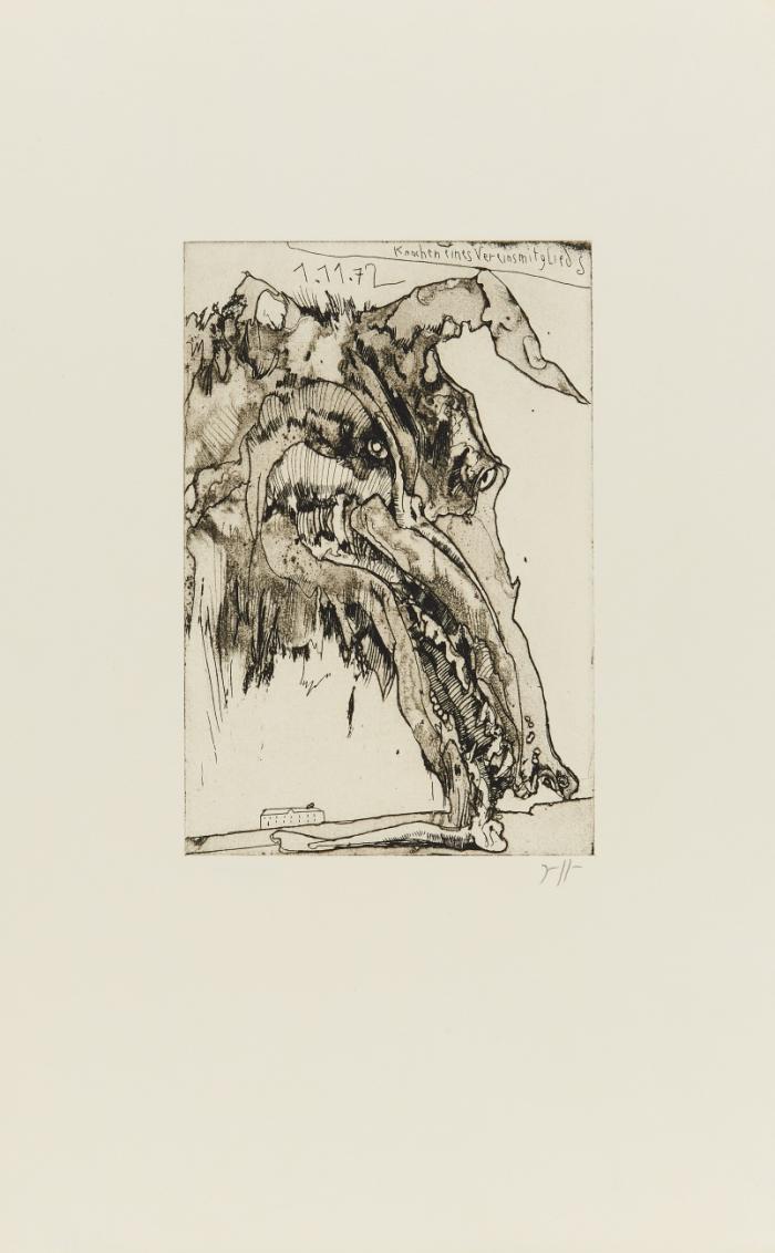 TANTCHEN 1971 / DRACHEN-ARTIG, BEI FÜSSLI 1972 / KNOCHEN EINES VEREINSMITGLIEDS 1972 / HEINRICH SCHWARZ NACH ALBRECHT DÜRER 1977