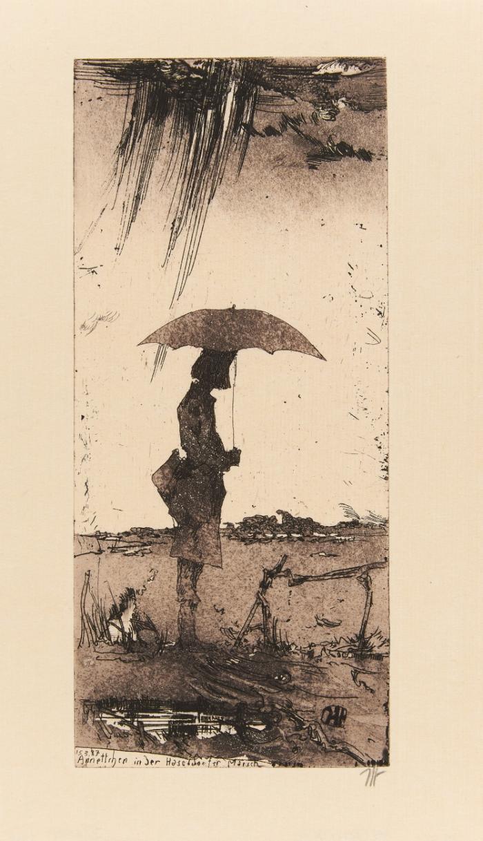 ANNETTCHEN IN DER HASELDORFER MARSCH 1987 / LANDSCHAFT IM REGEN CA.1990