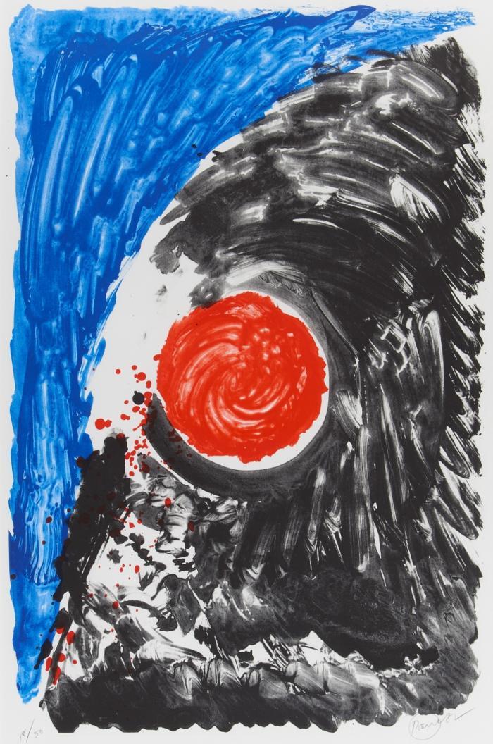 OHNE TITEL (KOMPOSITION IN ROT. BLAU UND SCHWARZ)