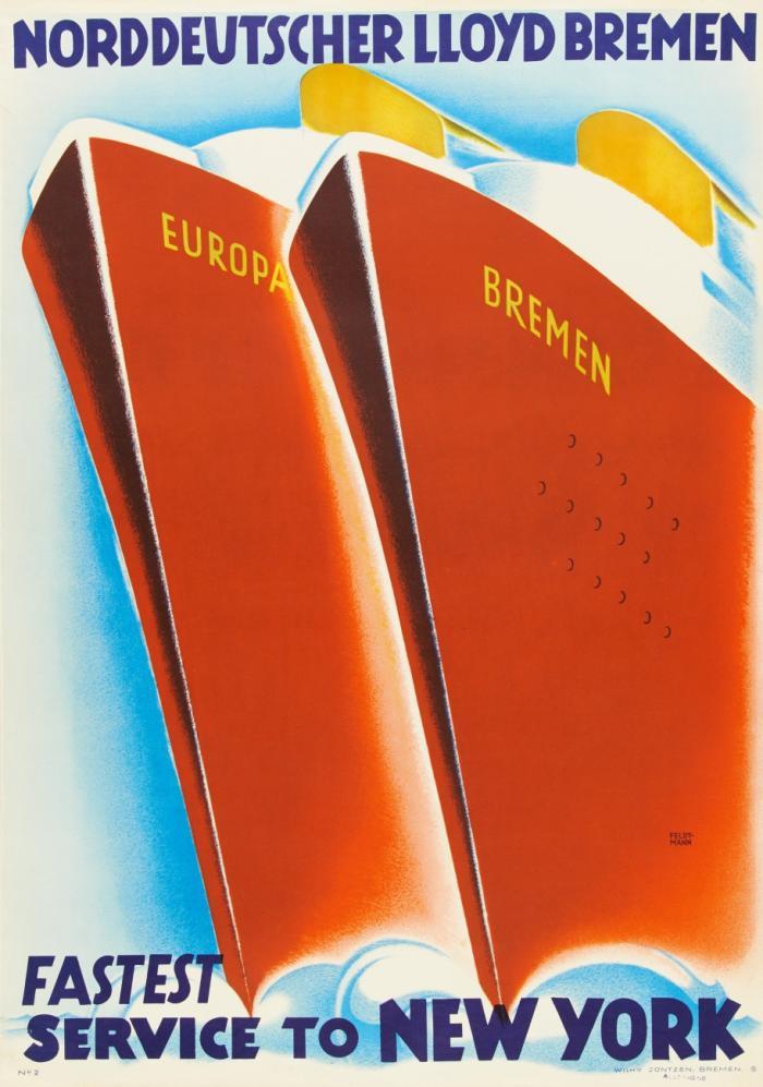 NORDDEUTSCHER LLOYD BREMEN – FASTEST SERVICE TO NEW YORK