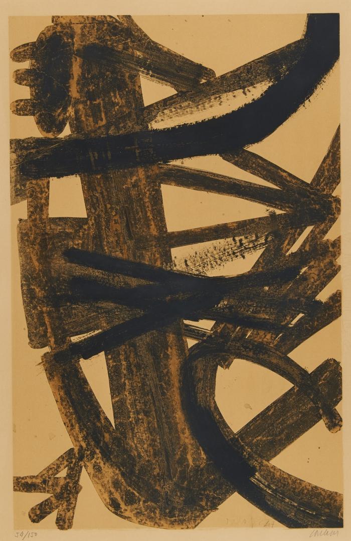 KOMPOSITION IN BRAUN UND GELB (PEINTURE 1947)