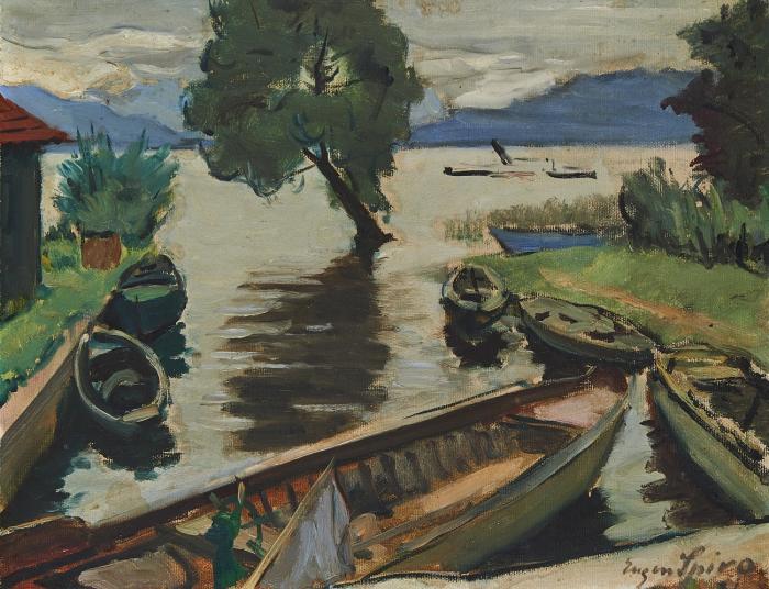 OHNE TITEL (ANLEGESTELLE MIT BOOTEN)
