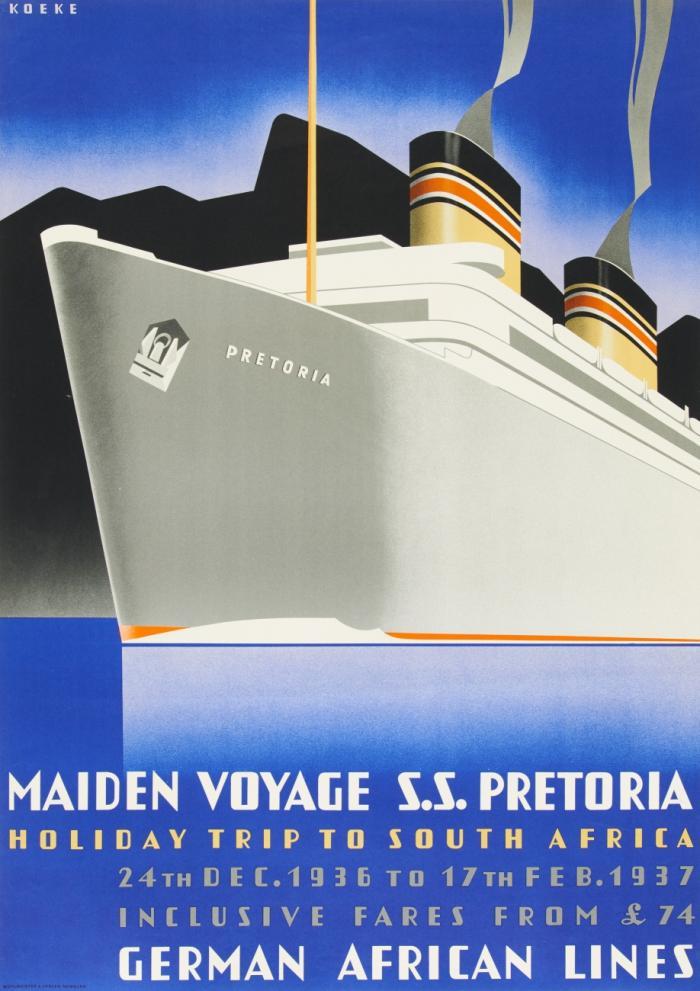 MAIDEN VOYAGE S.S. PRETORIA – HOLIDAY TRIP TO SOUTH AFRICA – GERMAN AFRICAN LINES