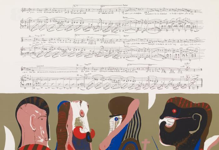 Fünf Wiener Lieder. Kompositionen von K. Schwertsik und Texte von H. C. Artmann.