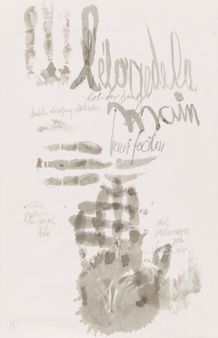Lob der Hand. L'Eloge de la Main. Mit zwölf Original-Radierungen von Hann Trier und dreizehn Reproduktionen seiner Zeichnungen.