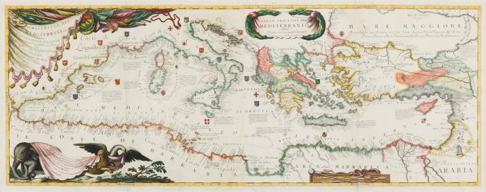 Mittelmeer. – Parte orientale del Mediterraneo del Padre Cosmografo Coronelli.