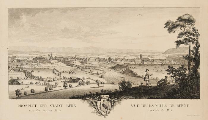 Bern. Prospect der Stadt Bern von der Mittag Seite...