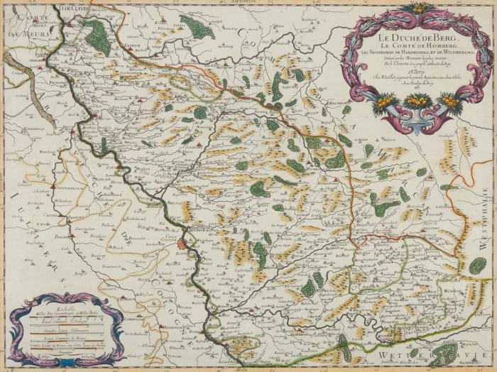 Köln / Berg. Le Duché de Berg, Le Comté de Homberg ..., mit dem Rhein von Duisburg bis Rolandseck.