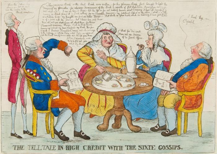 Karikaturen. – Dent, William (tätig 1783-1793, London). Konvolut von 3 Blatt kolorierten Radierungen auf Bütten im Selbstverlag.