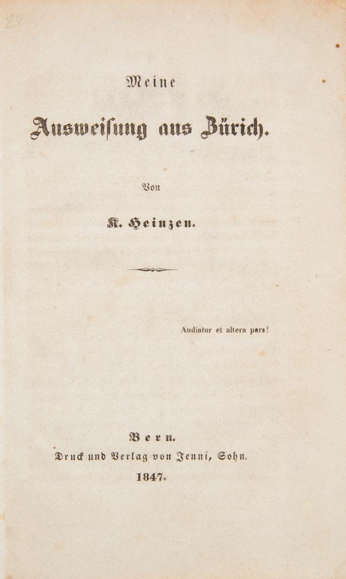 Meine Ausweisung aus Zürich.