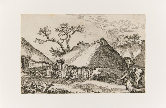Landschaft mit Scheune.