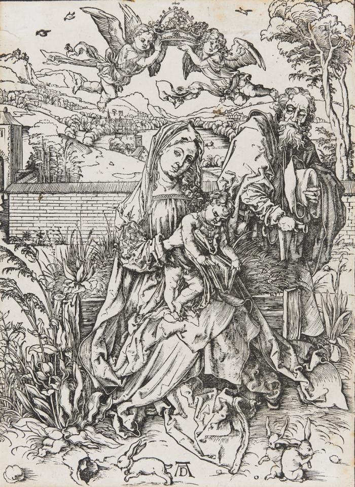 Die heilige Familie mit dem Hasen.