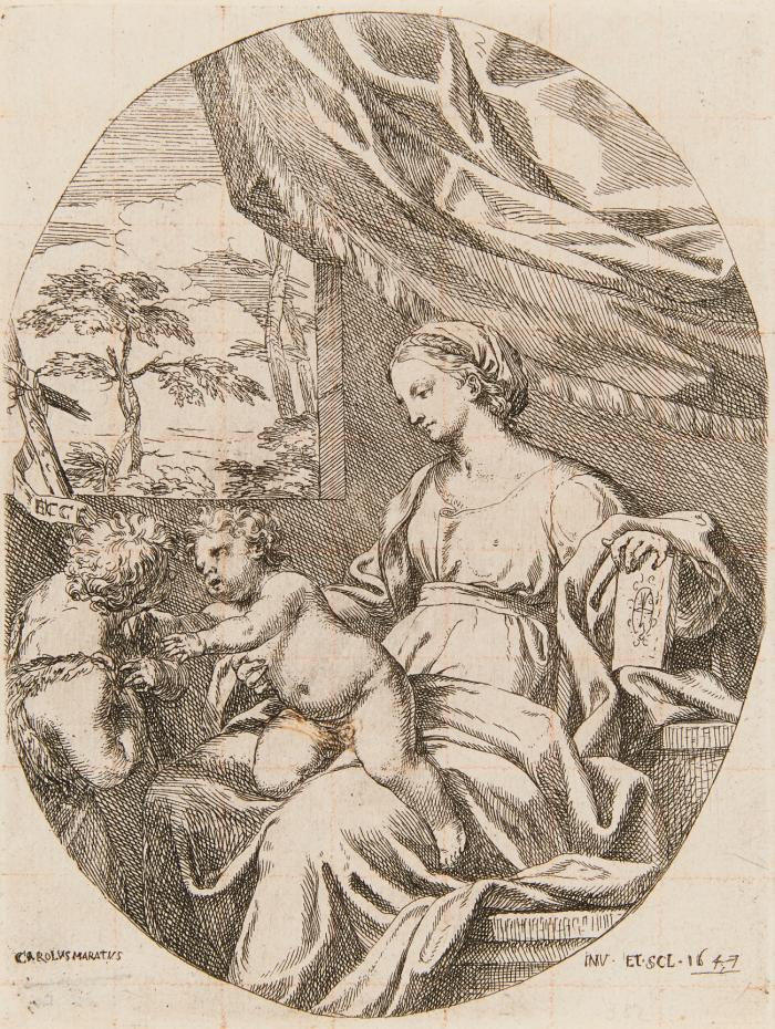 Die Jungfrau Maria mit Christus und Johannes dem Täufer.