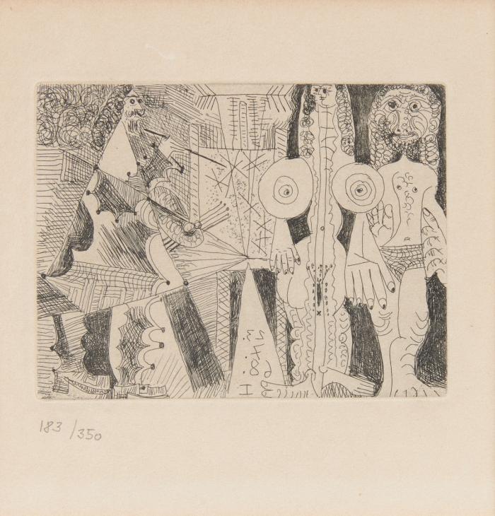 COUPLE (ROYAL?) POSANT POUR UN PEINTRE EN HABIT DE COUR (AUS: LA CELESTINE)  1968 / CELESTINE - FILLE ET VIEUX CLIENT 1968