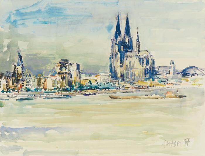 ANSICHT VOM KÖLNER DOM, VON DEUTZ AUS
