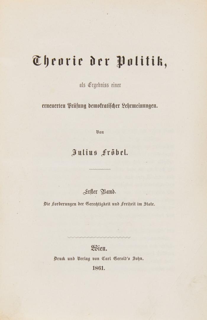 Julius: Theorie der Politik, als Ergebniss einer erneuerten Prüfung demokratischer Lehrmeinungen. 2 Bde.