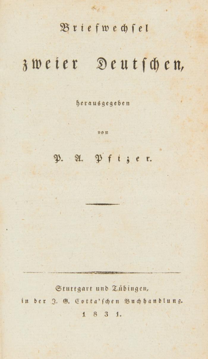 Briefwechsel zweier Deutschen.
