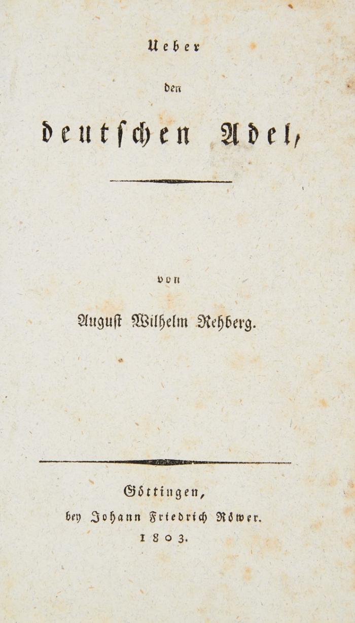 Ueber den deutschen Adel.