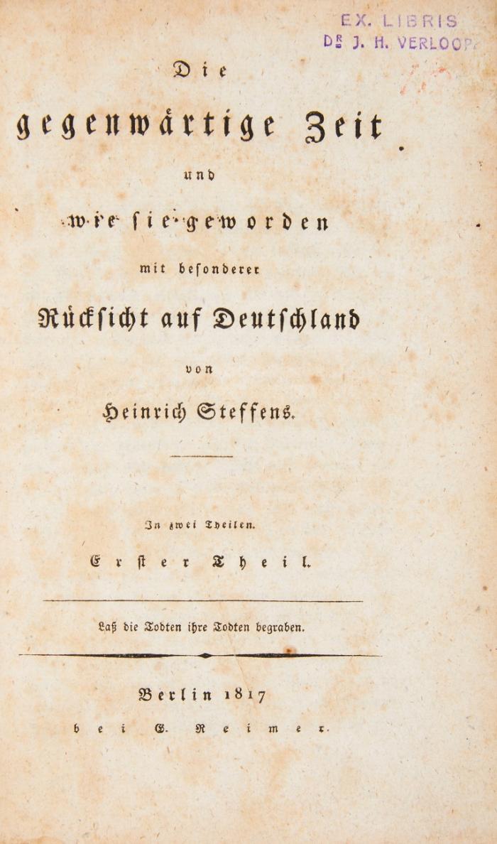 Die gegenwärtige Zeit und wie sie geworden mit besonderer Rücksicht auf Deutschland. 2 Bde.