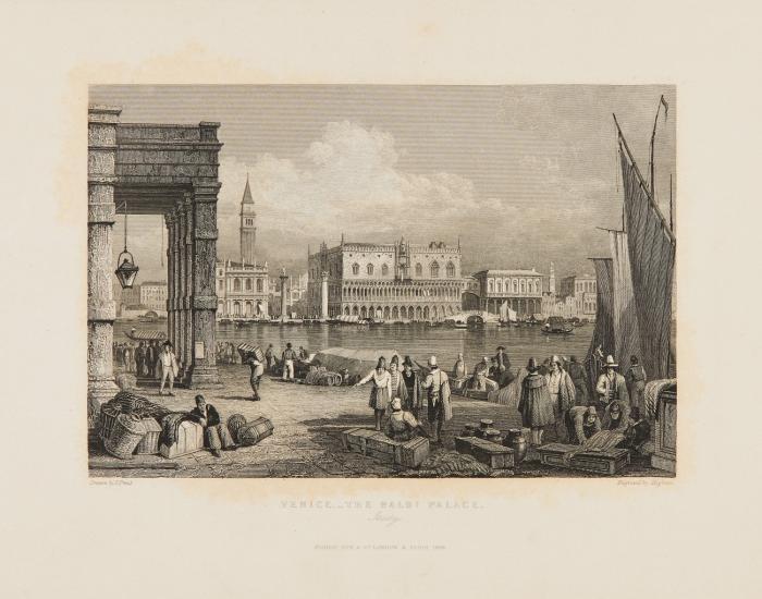 Views of cities and scenery in Italy, France and Switzerland. 3 Bde.