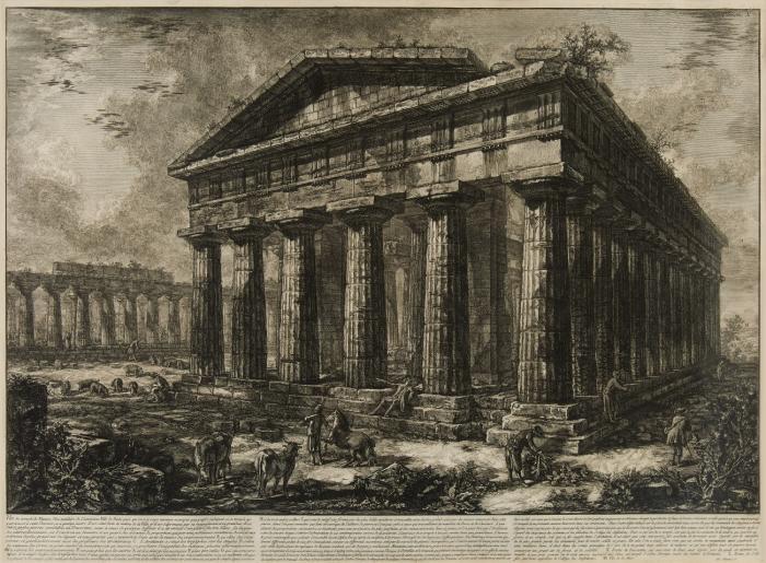 Vue du temple de Neptune, Dieu tutélaire de l'ancienne Ville de Pesto ... (Neptun-Tempel in Paestum).