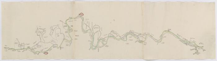 Der Po von Pavese bis Viadana. 3 Blätter. Um 1750.