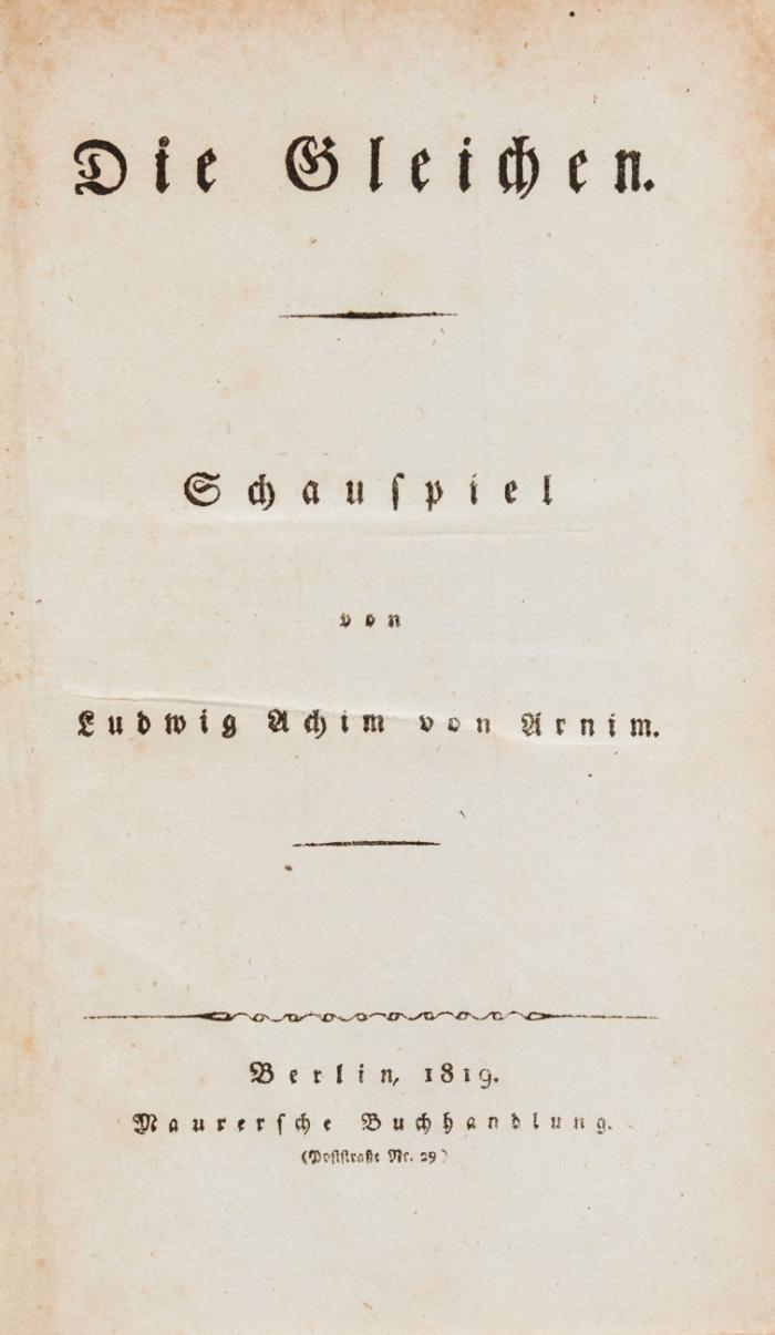 Die Gleichen. Schauspiel.