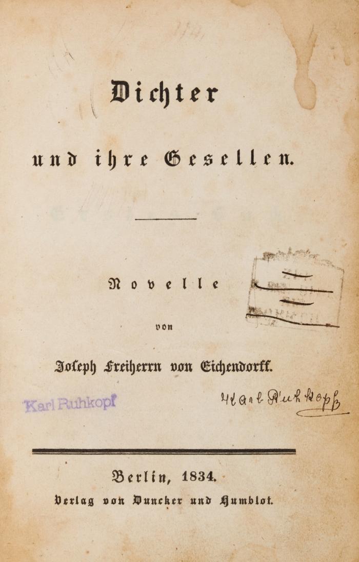 Dichter und ihre Gesellen. Novelle.