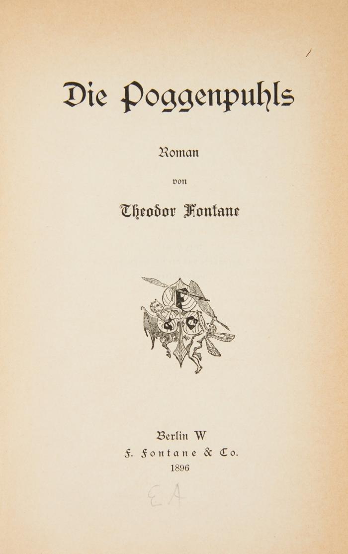 Die Poggenpuhls. Roman. + 1 angebundenes Werk.