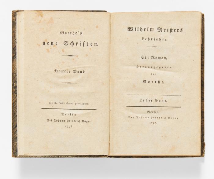 Wilhelm Meisters Lehrjahre. Ein Roman. 4 Bde. (Bd. 3-6 v. Goethe's neue Schriften).