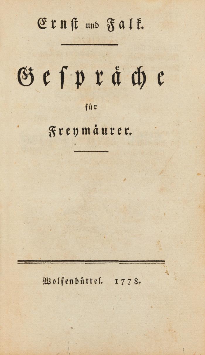 Nathan der Weise. / Ernst und Falk. 2 Bd. in 1.