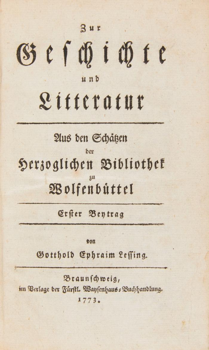 Zur Geschichte und Litteratur. Aus den Schätzen der herzoglichen Bibliothek zu Wolfenbüttel. 6 Tle in 4 Bden.