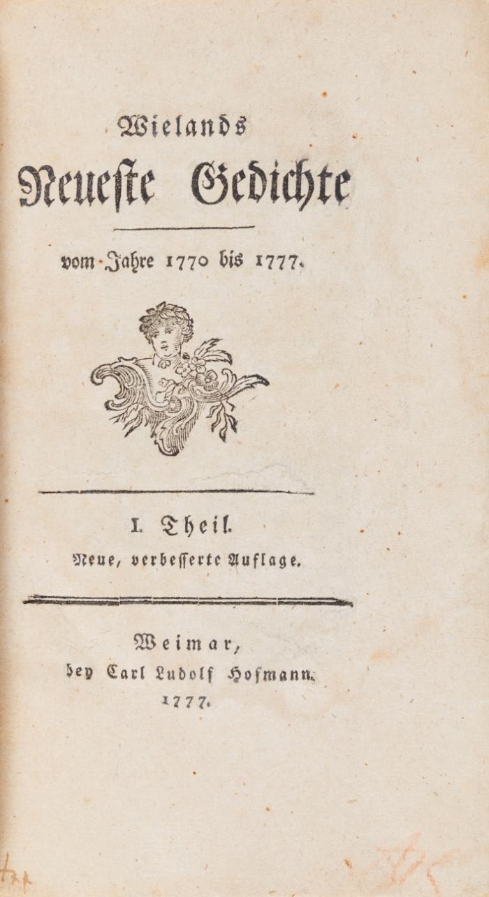 Neueste Gedichte vom Jahre 1770 bis 1777 ( 1777 bis 1778). Neue, verb. Auflage. 3 Teile in 3 Bänden.