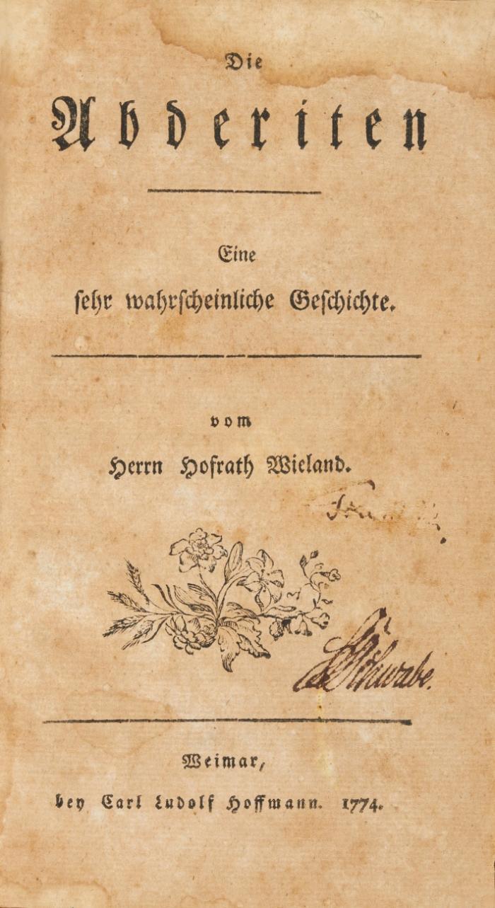 Die Abderiten. Eine sehr wahrscheinliche Geschichte.