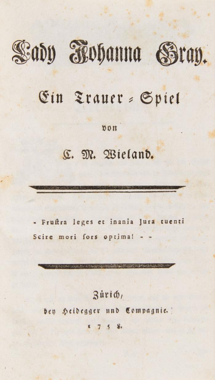 Lady Johanna Gray. Ein Trauerspiel.