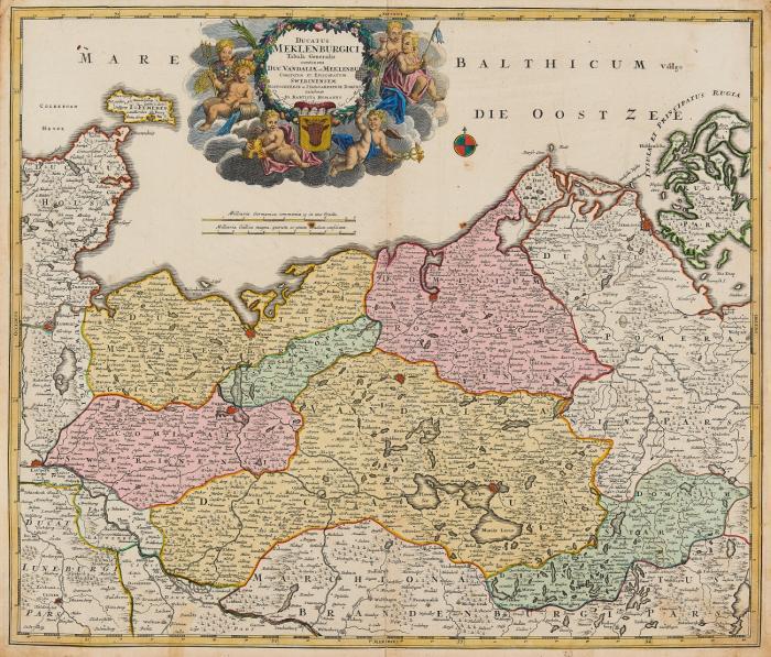 Mecklenburg. Ducatus Meklenburgici Tabula Generalis..., mit der Ostseeküste von Fehmarn bis Rügen.