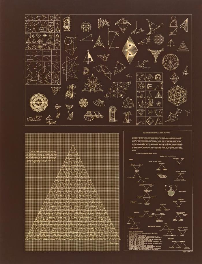 DIALECTIC TRIANGULATION: A VISUAL PHILOSOPHY, SERIES # 3 1970 / STUDY FOR THOUGHT COMPLEX DIALECTIC TRIANGUALTION SERIES