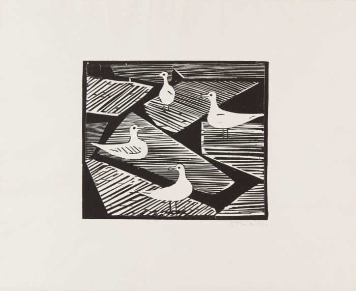 ALSTERMÖWEN AUF EISSCHOLLEN 1952/52 / TAUBE 1953