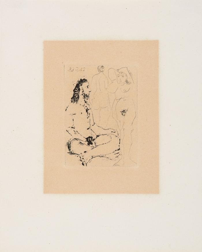 HOMME NU ASSIS EN TAILLEUR, ET DEUX FEMMES (AUS: LA CELESTINE)