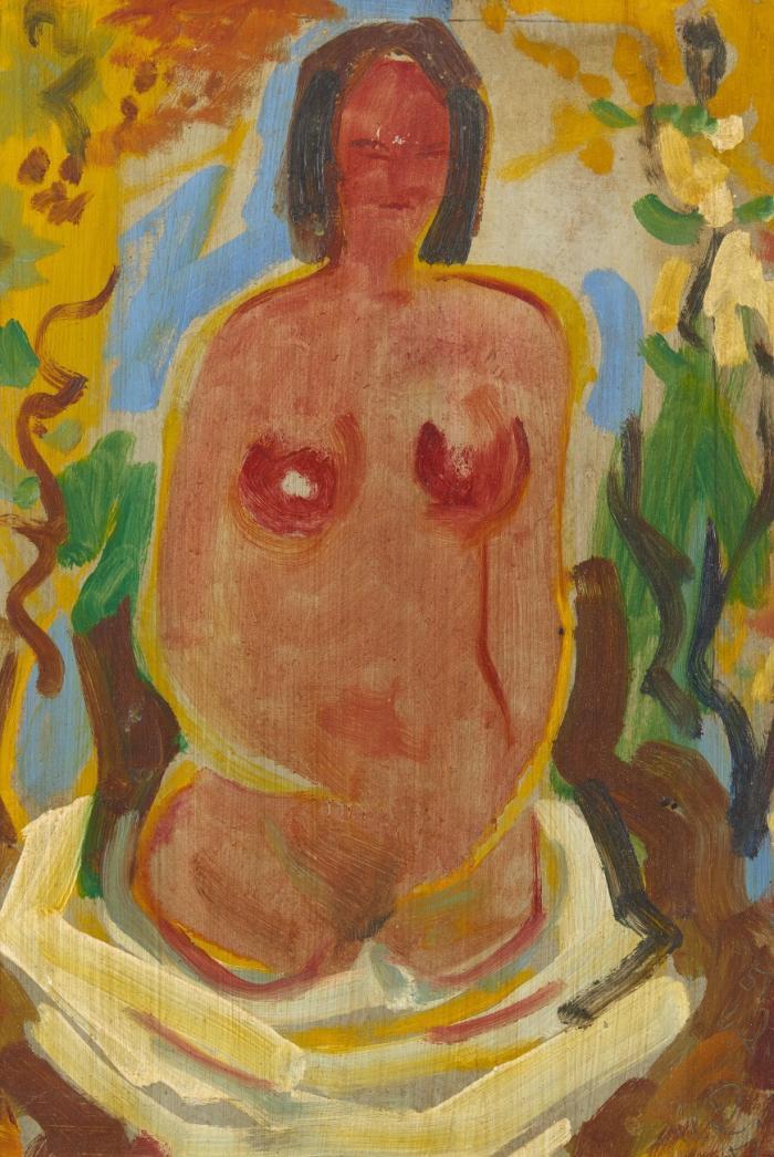 WEIBLICHER AKT 1957 (?) / SITZENDE FRAU