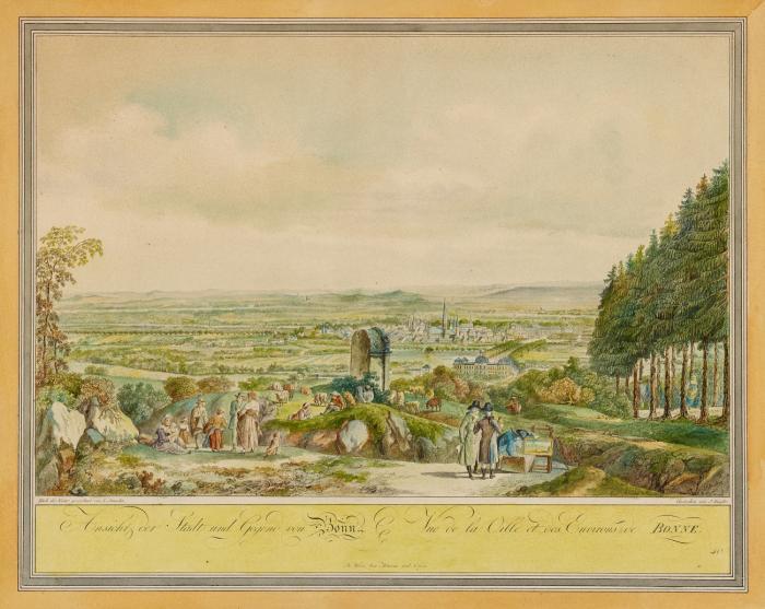 Bonn. - Ansicht der Stadt und Gegend von Bonn. Vue de la Ville et des Environs de Bonne, Gesamtansicht.
