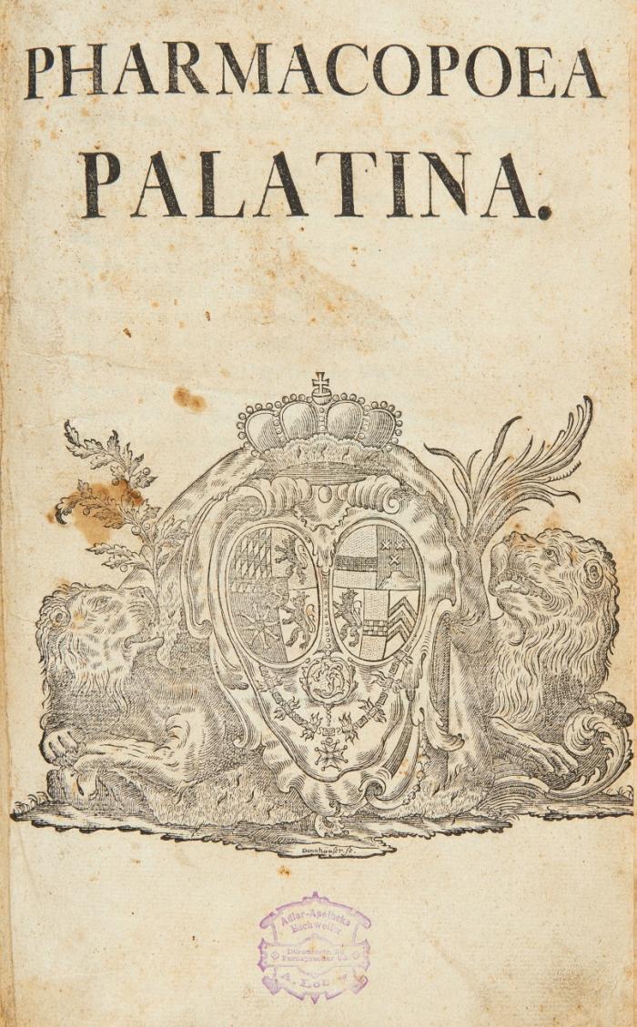 Dispensatorium medico-pharmaceuticum. Jussu ...  Caroli Theodori ... congestum ... a Concilio Medico Electorali Palatino.